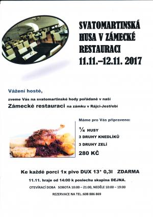 Svatomartinská husa v zámecké restauraci  1