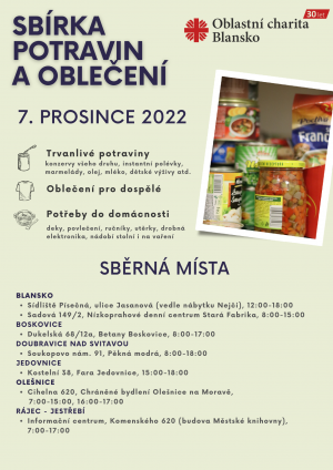 Sbírka potravin a oblečení 1