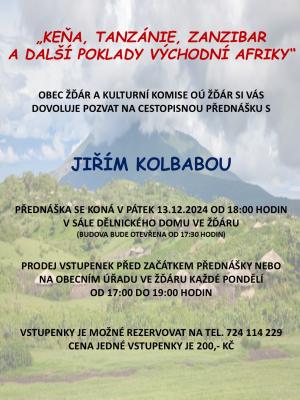 Cestopisná přednáška s Jirkou Kolbabou